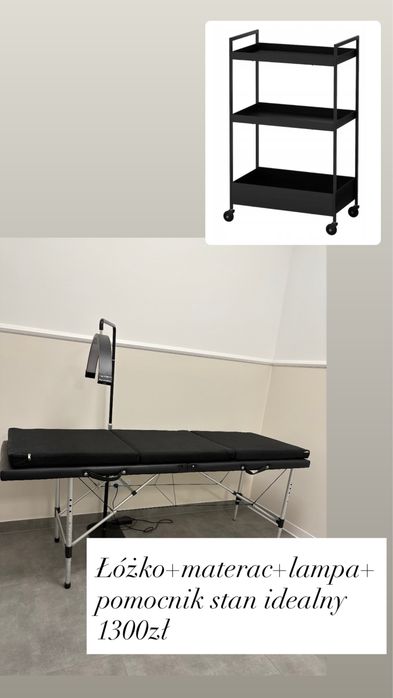 Fotel/łózko do stylizacji rzęs brwi+pomocnik+lampa+materac