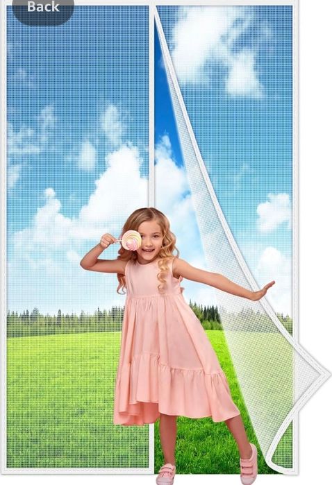 Moskitiera magnetyczna, 75x210 cm, czarna bez wiercenia