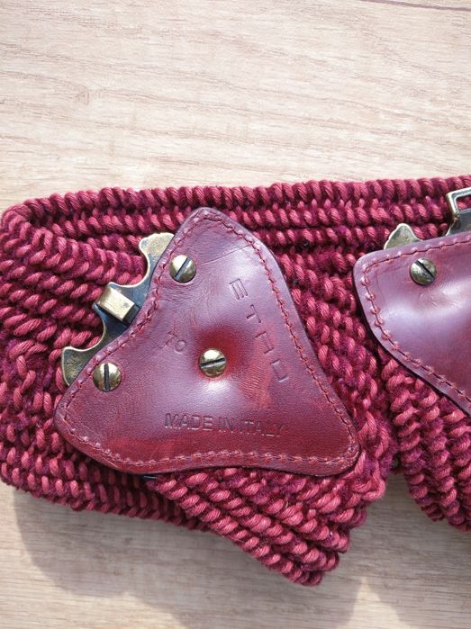 Пояс резинка Etro бордовий ремінь