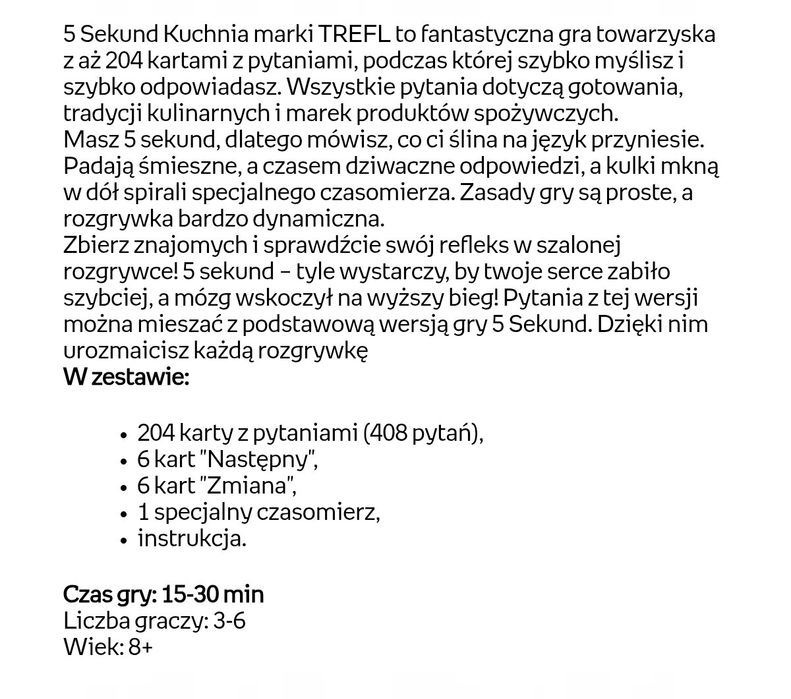 Gra 5 sekund KUCHNIA