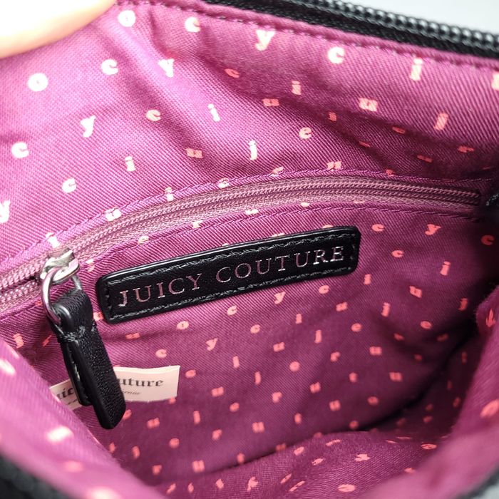 Torebka na ramię Juicy Couture, czarna, welurowa