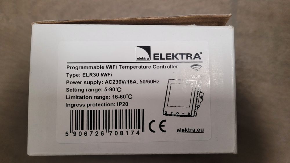 Regulator Termostat Elektra ELR30 WiFi
