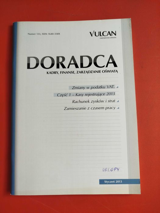 Doradca. Kadry, finanse, zarządzanie oświatą, Vulcan, styczeń 2013