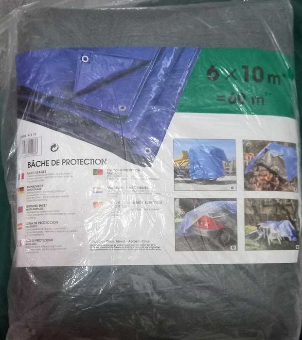 Conjunto de 3 Lonas de Proteção Multiusos 6x10m (60m² cada) – Novas