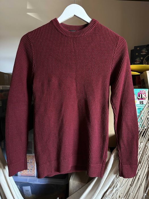 Bordowy sweter H&M XS 34 elegancki bordo męski