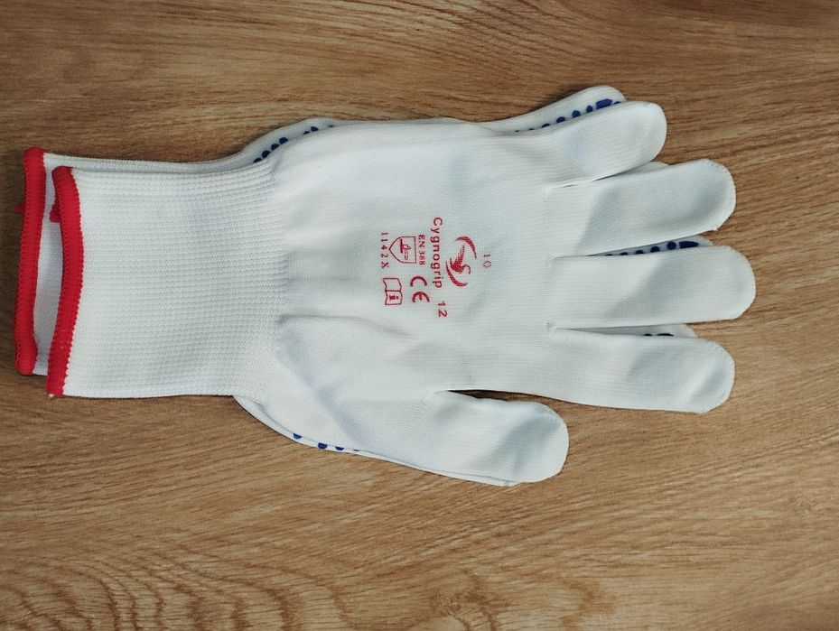 Rękawiczki robocze 100 par, magazynowe, BHP, nakrapiane jednostronnie