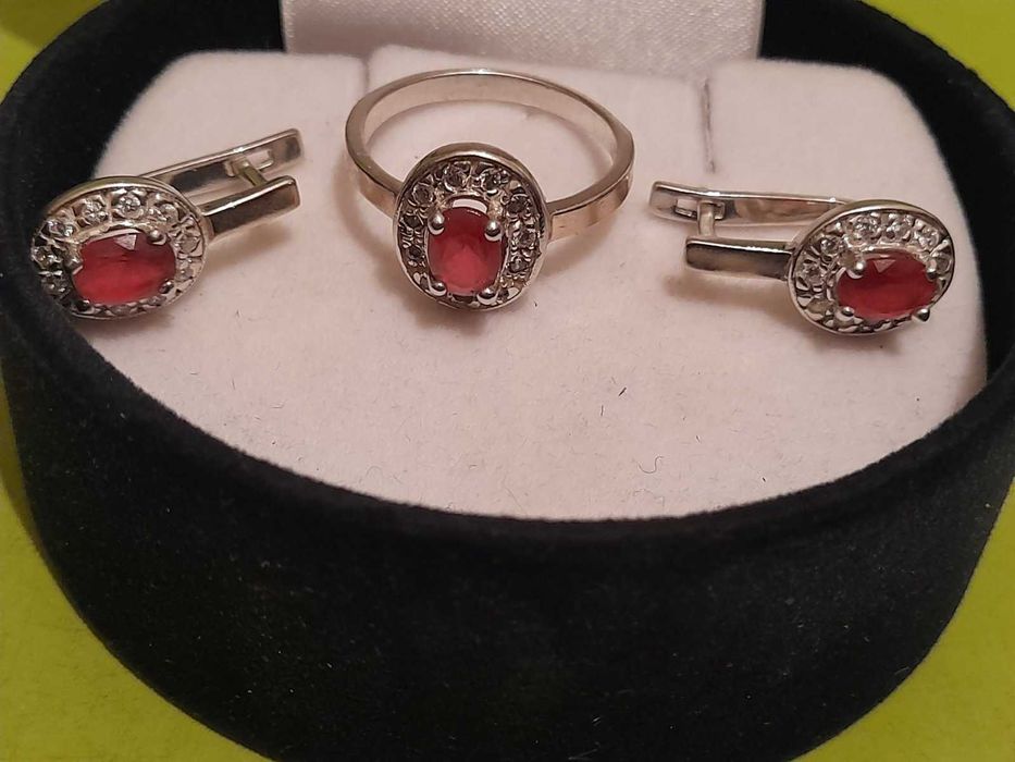 Набор Кольцо+серьги , серебро 925 проба