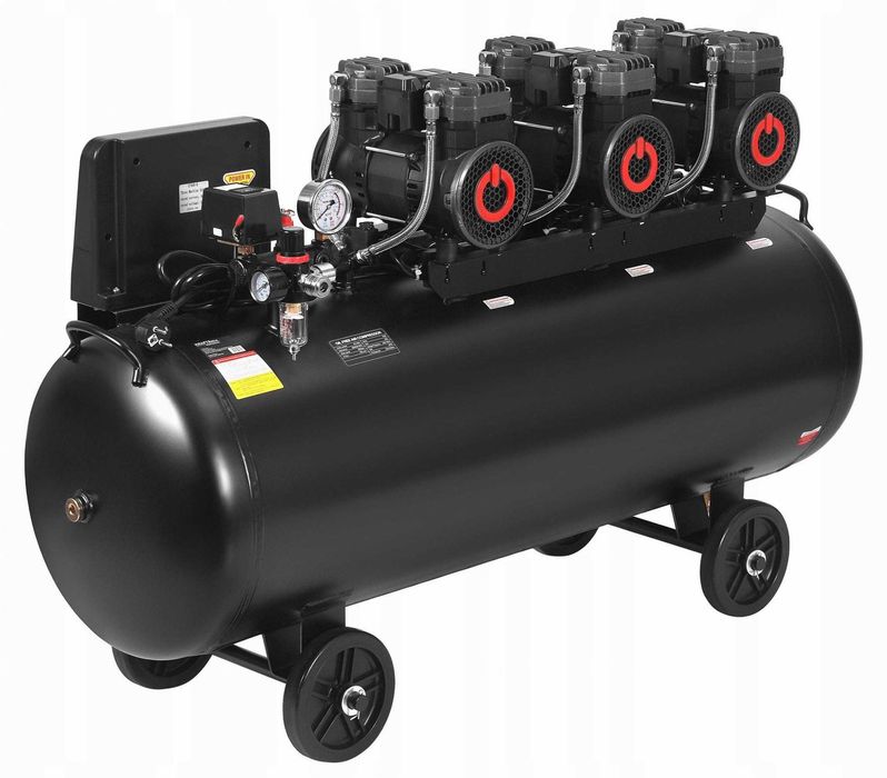 Kompresor Bezolejowy 200L Sprężarka 3x2200W Separator  Gliceryną