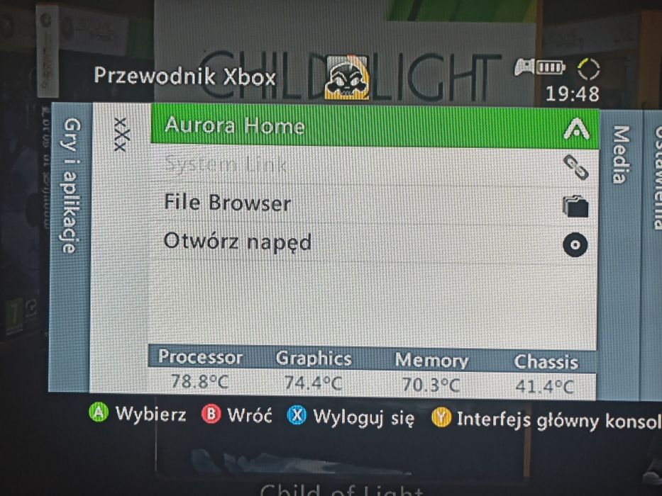 Przerobiony Xbox 360 slim E Aurora jak RGH zestaw