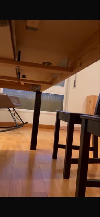 Mesa + 4 cadeiras ikea bjursta preto castanho