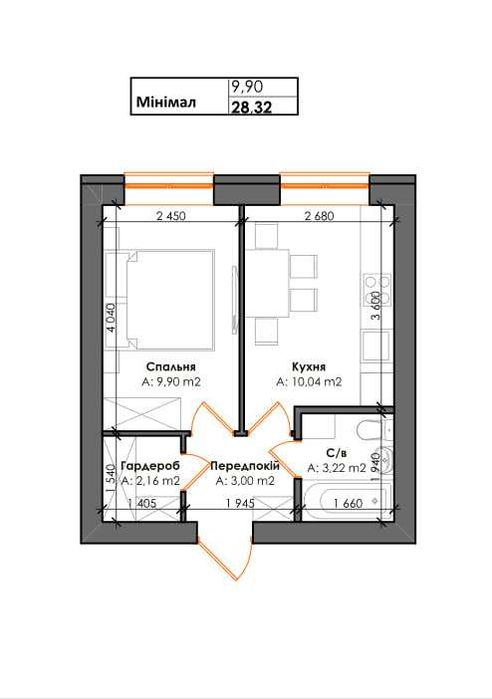 1к. квартира в ЖК "Рідний 3", 28м2 Гатне. Чабани. Теремки. Однокімнатна