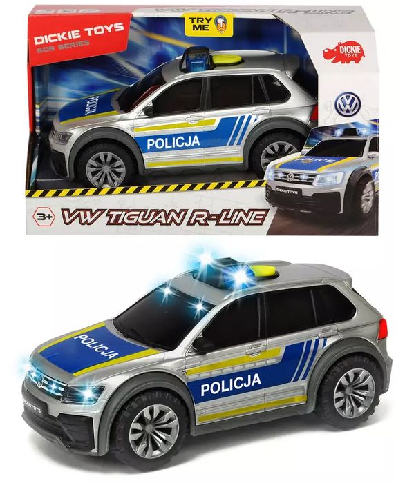 SOS Samochód policyjny Volkswagen Tiguan R-Line, 1:18. Dickie Toys. Nowy Produkt