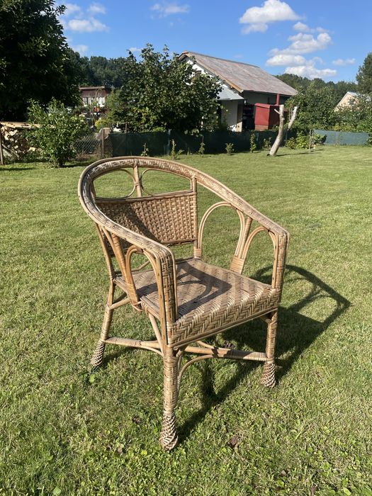 Fotele wiklikowe taśma ogród działka balkon taras