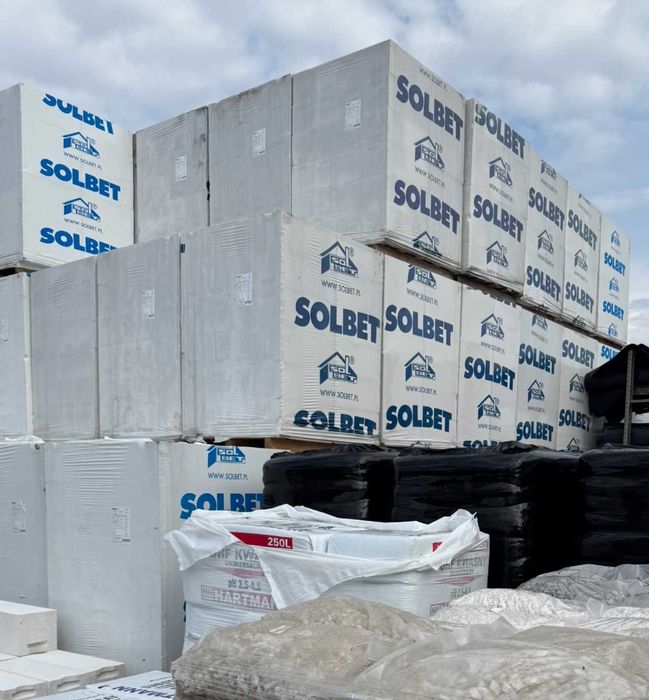 Bloczek komórkowy Solbet 24 x 24 x 59 cm z uchwytem biały