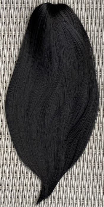 Premium Ultra włosy doczepiane, czarny, kucyk, treska, klamra 244.