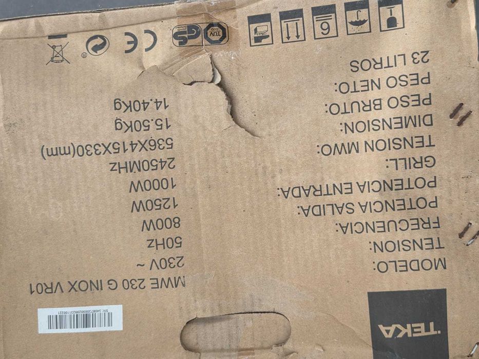 Micro-ondas eletrônico com grill em Inox TEKA