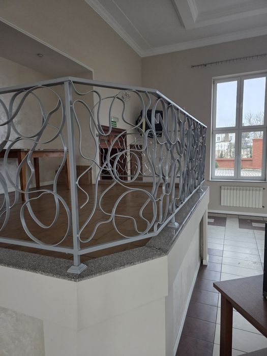Balustrada  barierka gięta srebrna