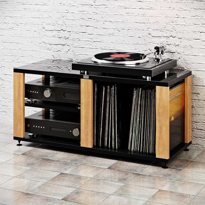 Stolik hifi, szafka pod gramofon, na płyty winylowe audio FOS, Rabaty