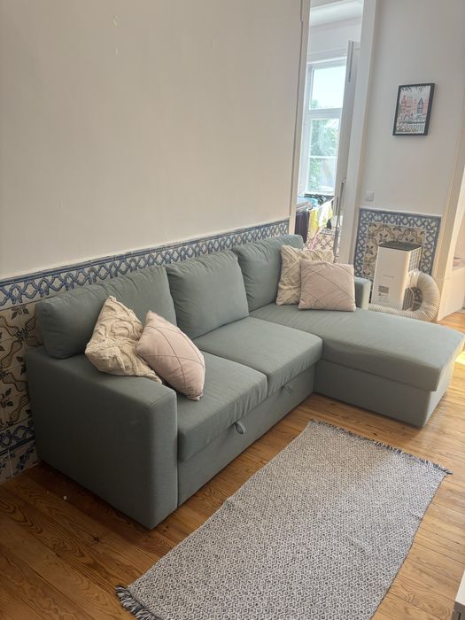 Sofa- cama  cor turquesa