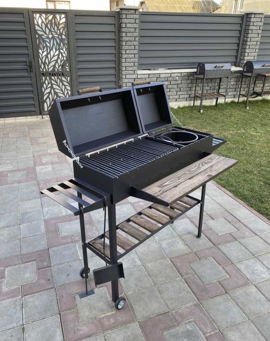 Мангал з решіткою для гриля та підставкою під казан метал 5 мм