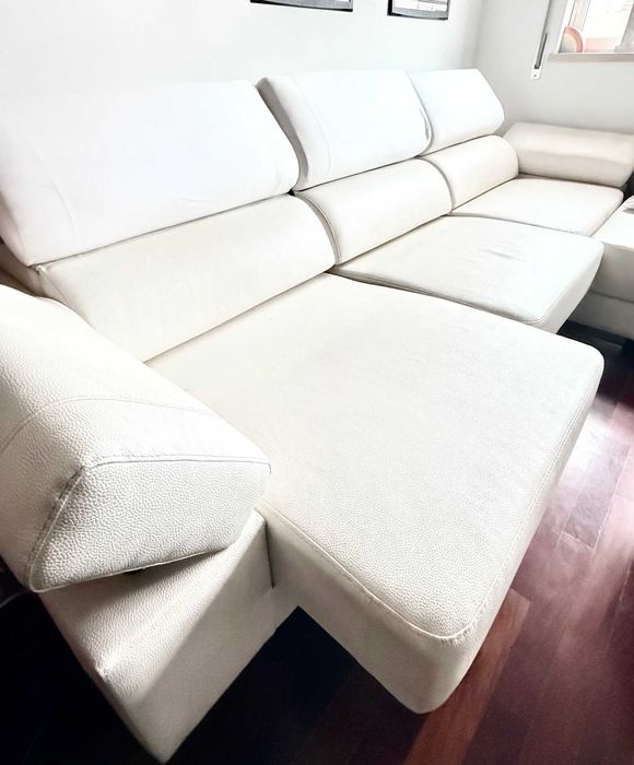Sofá 3 lugares com assentos de puxar + lugar extra chaise long