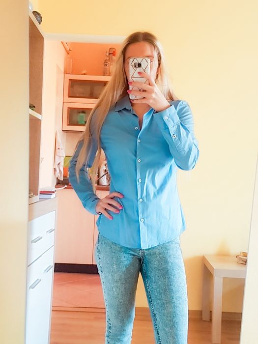 Niebieska koszula Mango XS