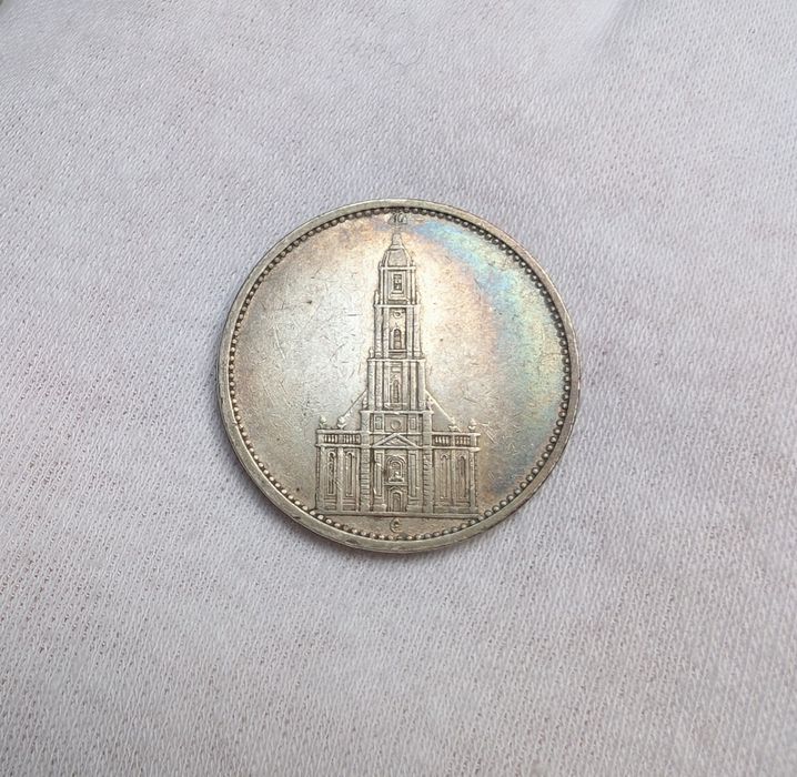 5 Reichsmark 1934 E – Kościół Garnizonowy w Poczdamie – srebro