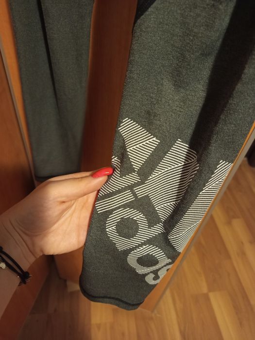 Legginsy adidas szaro czarne