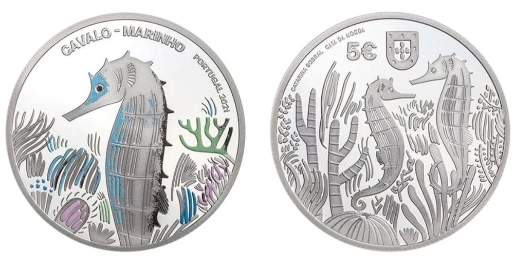 5€ Proof prata, Cavalo Marinho, 2021