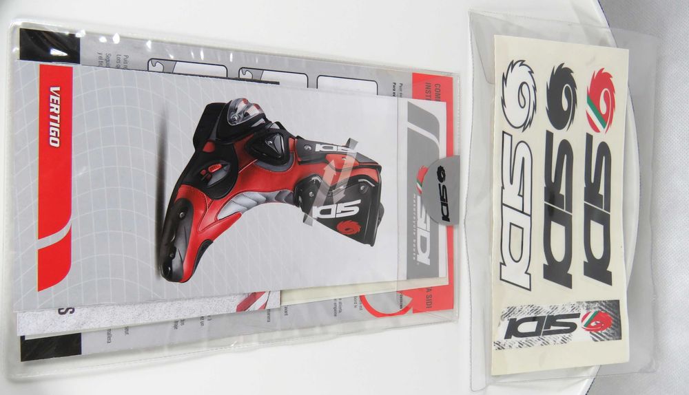Sidi naklejki motocyklowe i karta od zakupu butów SIDI motocyklowe