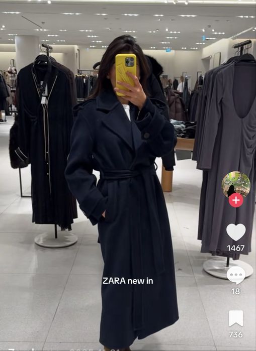 Пальто Zara шерстяное премиум