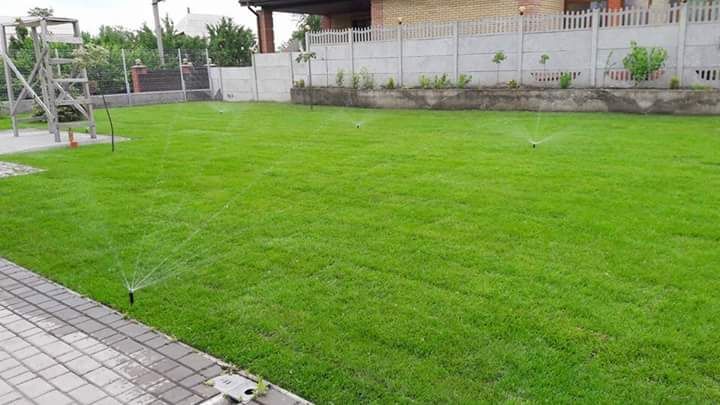 Аэрация, вычесывание.Озеленение. Укладка рулонного газона. Ландшафт.