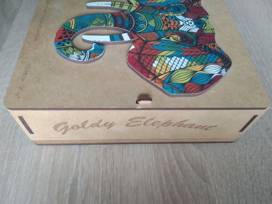 Фігурні дерев'яні пазли "Golden Elefant" (барвисті яскраві елементи)