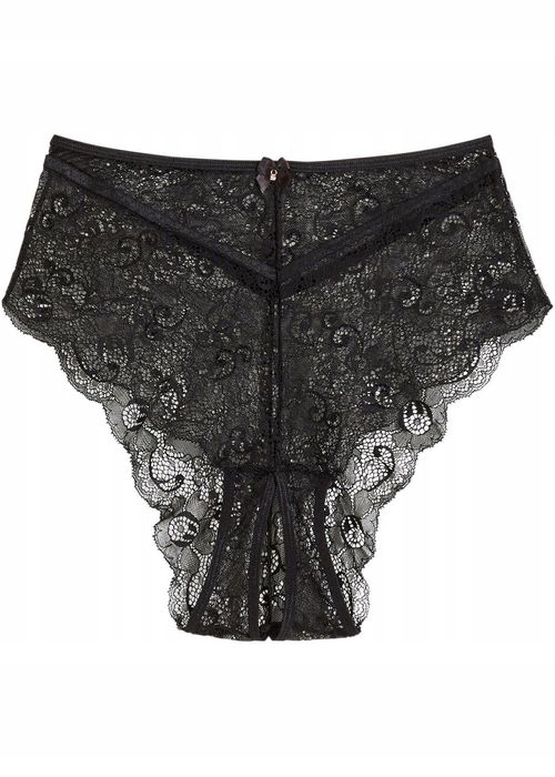 VENUS figi koronkowe wysoki stan ouvert czarne ^36/38