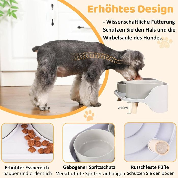 2 шт. Набір керамічних мисок для собак 37х11 см PTOBER