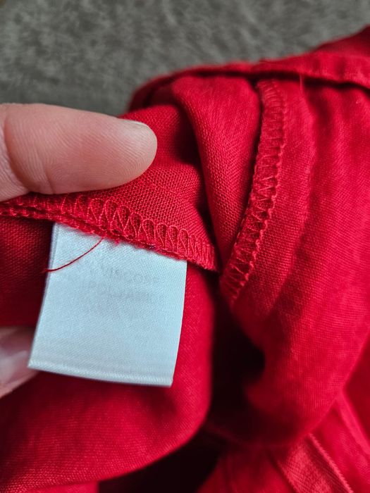 Spodnie damskie szersza prosta nogawka klasyczne czerwone wide leg XL