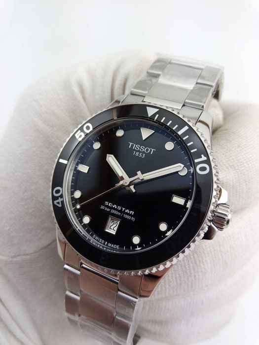 Швейцарские мужские часы Tissot Seastar 1000 40мм сапфир антиблик 300м