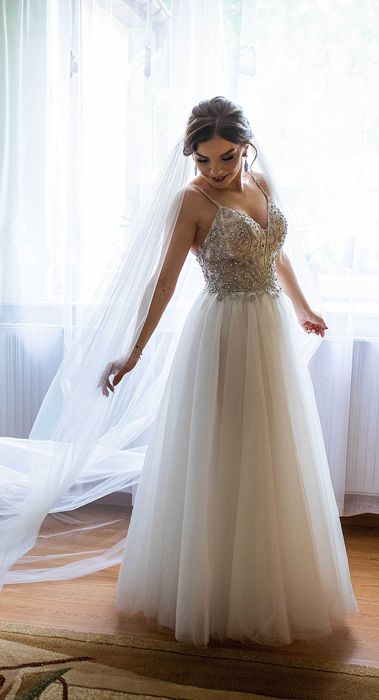 Suknia ślubna r.36 + welon