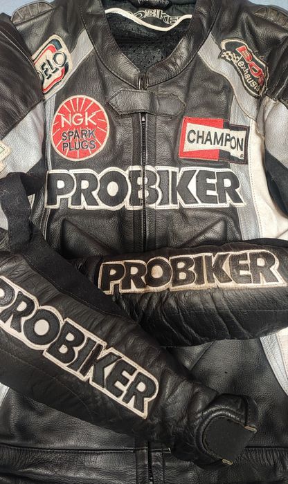 Мотокуртка кожаная с защитой,probiker,мотозахист, шкіряна,красная,