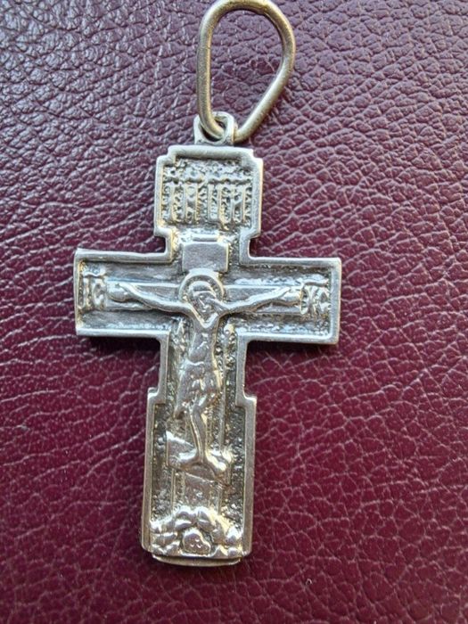 Крестик серебряный мужской.Хрест срібний чоловічий.Новый.Монастырь.