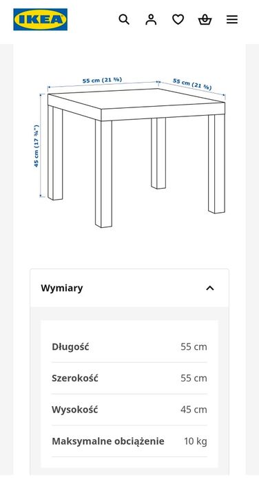 Stolik kawowy Ikea Lack
