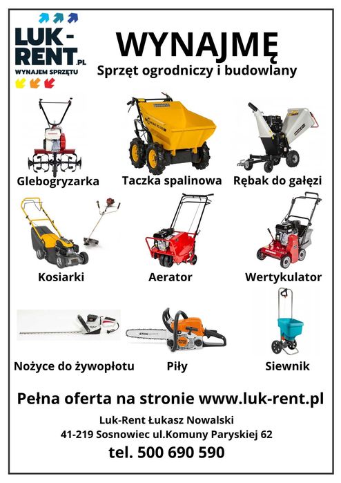 Wynajem piła łańcuchowa Stihl  MS180
60 zł