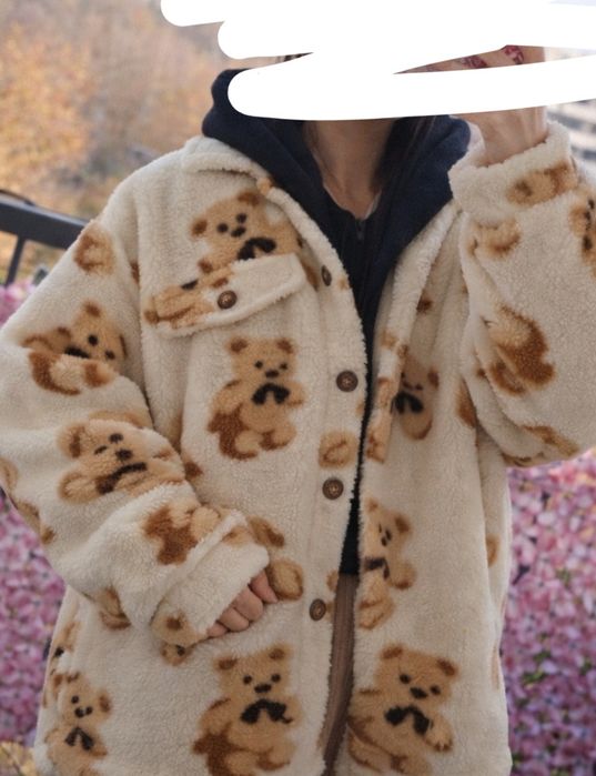 Kurtka w misie Teddy sherpa polar oversize futerko miś nowe