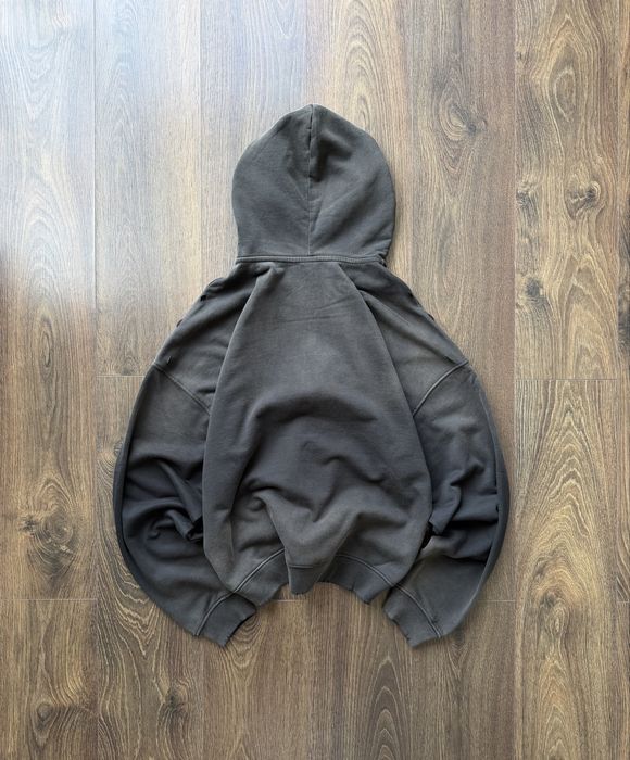 Зіп Худі Boxy Fit Oversize Distressed Худи Оверсайз Широке YZY GAP Y2K ERD Washed Потерте Дістрес Baggy Чорне Вошед з Дирками Варене Кофта на замку