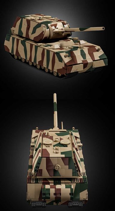 Конструктор 12GO 97025 Panzer VIII Maus  Надважкий танк із 2688 дет у масштабі 1:28. Модель німецького танка з поворотною баштою, рухомими гусеницями