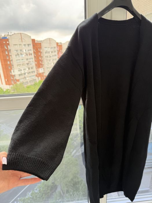 Кардиган довгий теплий вовна вʼязаний
