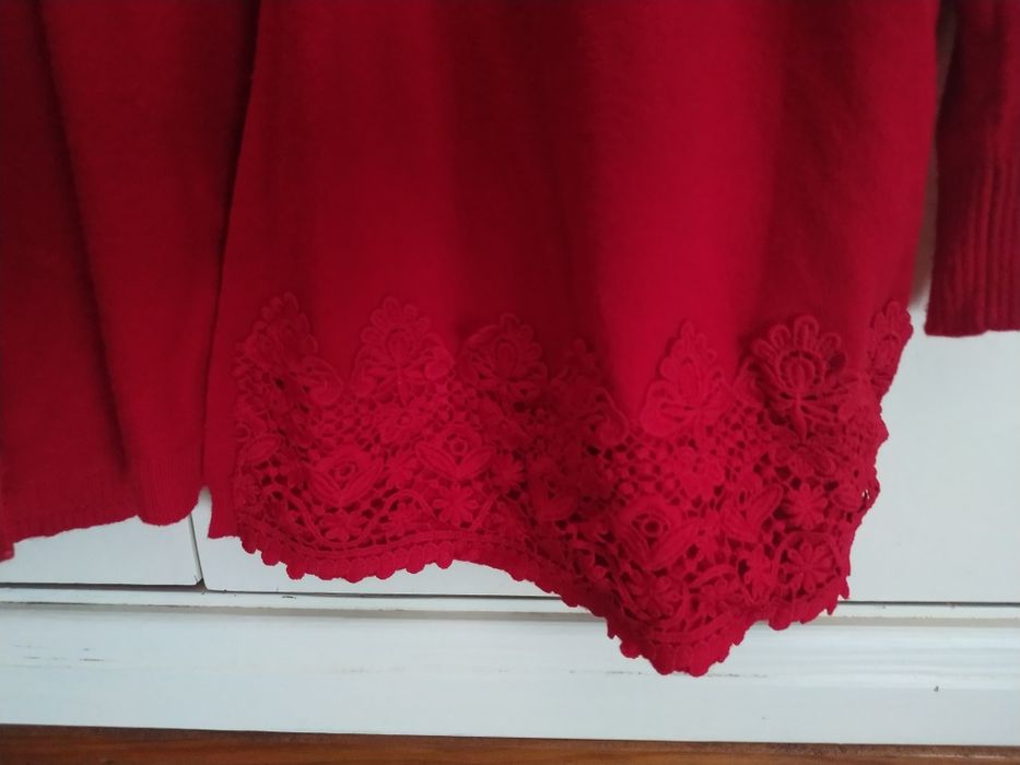 Casaco de malha vermelho L