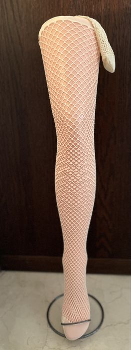 NOWE rajstopy kabaretki średnie oczko krem