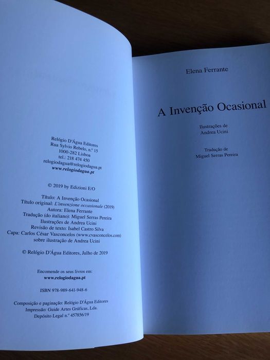 A invenção ocasional     ELENA FERRANTE