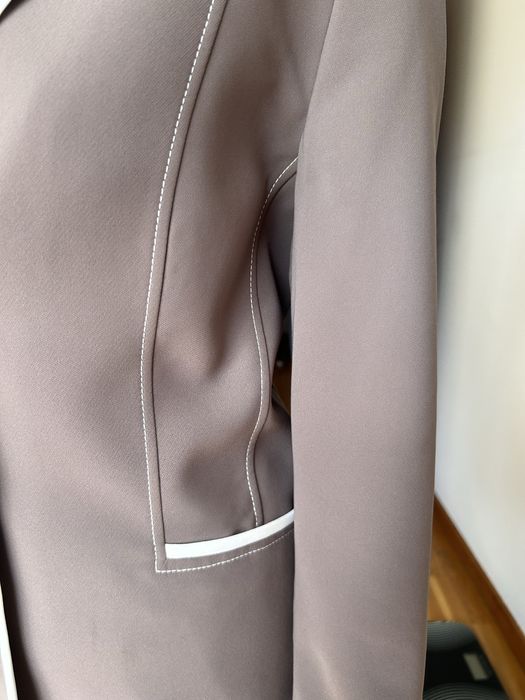 Blazer Castanho/Taupe com Debrum Branco